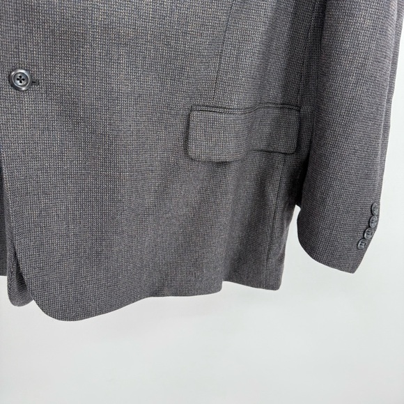 Pronto Uomo Suit Coat Blazer Gray Blue Size 56 R 100% Lambswool Two-button - Picture 3 of 9